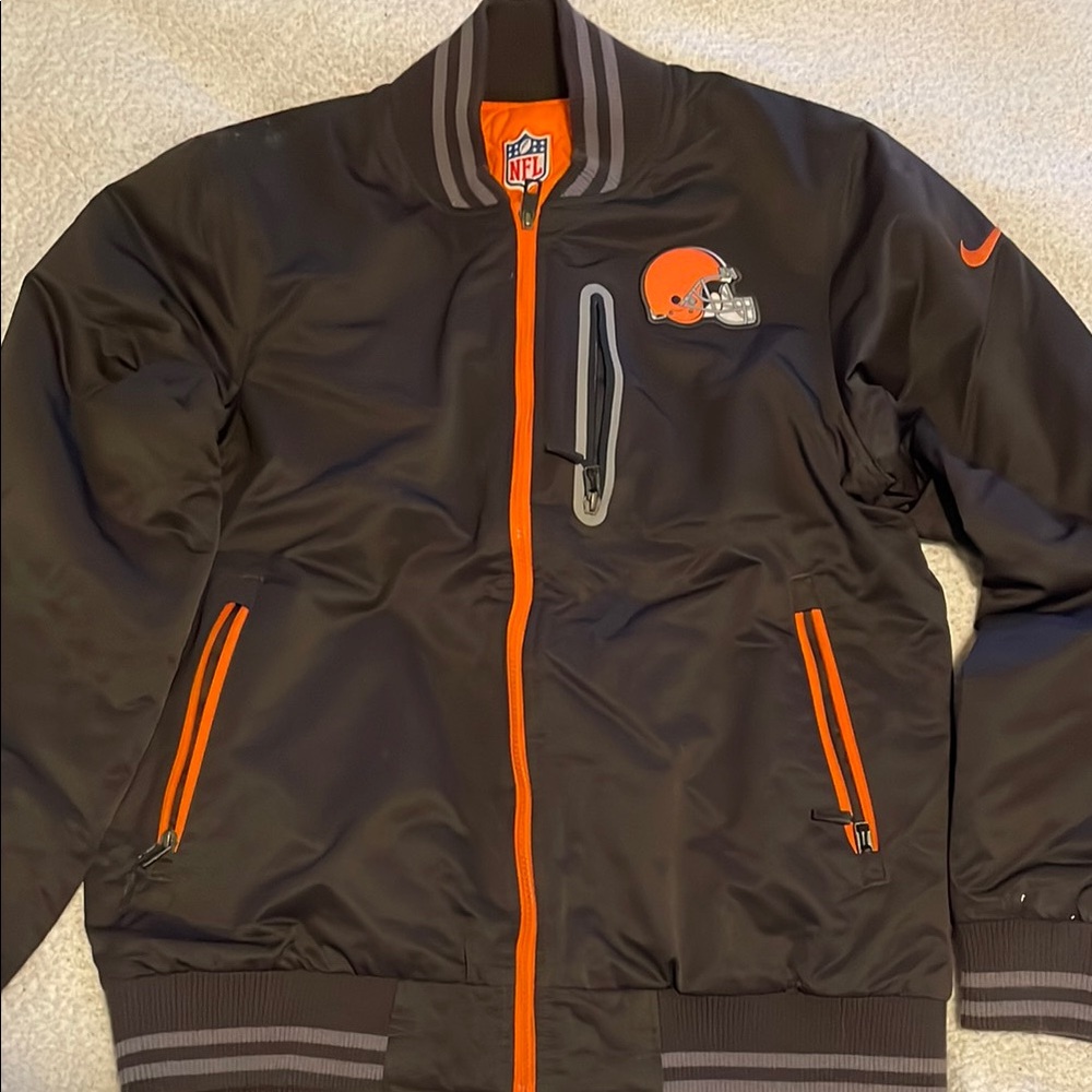Cleveland Browns Nike Black and Orange Bomber Jacket